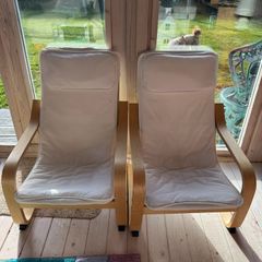 Two IKEA POANG Children's armchairs
