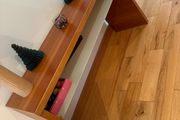Contemporary Hall / Console Table  Solid Wood &amp; Glass Shelf