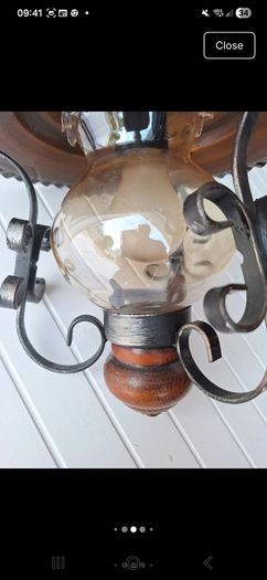 Vintage 1970s rustic pendant light