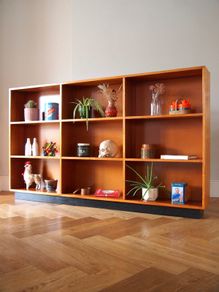Mid Century Teak Open Shelving / Bookcase Vintage Retro 1960s