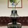Large Rosenthal Studio Glass Vase Smoky Grey Bubble Hour Glass Shape Holmegaard Style Image 9