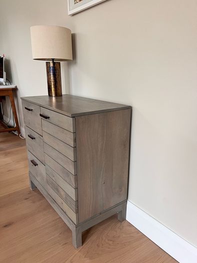 Grey Wood Furniture Set : side board, Nest of Tables and Shelving Unit