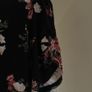 Black Floral Print Tiered Mini Dress with Puff Sleeves Image 4