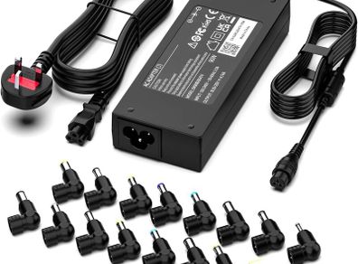 90W Universal Laptop Charger Power Adapter Compatible with HP Dell Lenovo ASUS Acer Samsung Toshiba Sony IBM Fujitsu Gateway Notebook Ultrabook Chromebook Laptop Power Supply Cord with 16 Tips