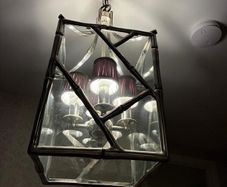Large Antique Silver bamboo ceiling light