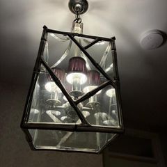 Large Antique Silver bamboo ceiling light