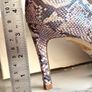 Snake Print Stiletto Heels - Pointed Toe Court Ladies Shoes Image 8