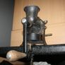 Black cast iron coffee grinder of firm Salter& Co. from England. Including  receptacle and cast iron table clamp. Image 3