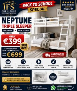 New Triple sleeper bunk bed ONLY 399 euro