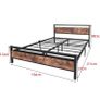 King Size Bed Frame with Wood Headboard,Heavy Duty Metal Platform Image 5