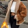 Reduced Shein Faux Fur and Faux Suede Short Jacket UK 12-14 Image 2
