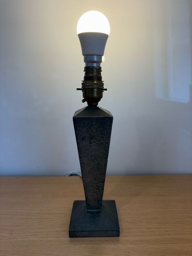 Antique Arts and Crafts Talbot hammered pewter table lamp c1930