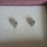 Pandora sparkling heart stud earrings very good condition hallmarked (no box) Image 3