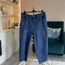 Ladies Simply Be Mid Blue Barrel Leg Jeans Image 5