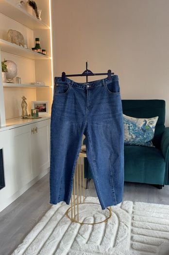 Ladies Simply Be Mid Blue Barrel Leg Jeans