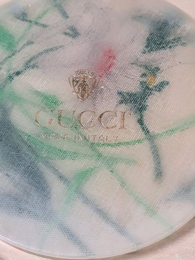 Vintage GUCCI coasters flora and fauna acrylic set of 4 Genuine Rare