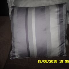New Cushion Cover with lilac and white stripes