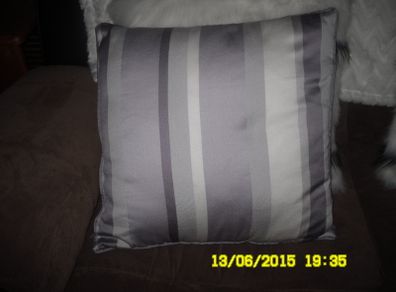 New Cushion Cover with lilac and white stripes