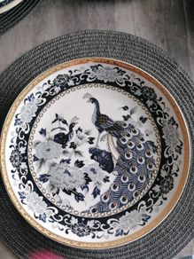 Vintage Japanese Peacock Porcelain Plate