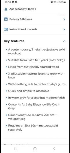 grey cot
