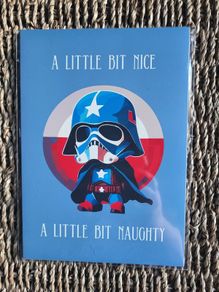 A5 Size Captain America Darth Vader Mash-up inspired illustration Art Print, wall art