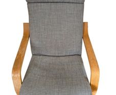 Chair - Wooden Frame - Grey Upholstery