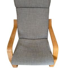 Chair - Wooden Frame - Grey Upholstery