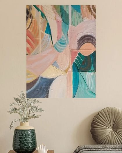 Large Original Abstract Painting Contemporary Art Modern Irish abstract art Framed Warm Art Deco Art