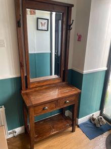 hallway console with mirror