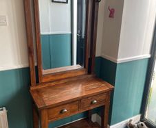 hallway console with mirror