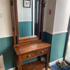 hallway console with mirror
