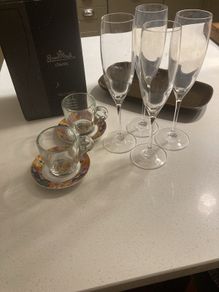 I have other pieces too ( plates) - A bundle of Rosenthal Pieces- 4 Classic Belcanto Champagne Flutes, Brown Rectangular Cake Plate, 2 Studio Line Espresso- Sammeltasse Nr 2 saucers