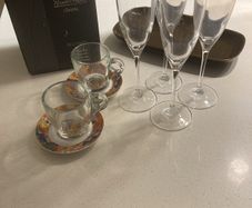 I have other pieces too ( plates) - A bundle of Rosenthal Pieces- 4 Classic Belcanto Champagne Flutes, Brown Rectangular Cake Plate, 2 Studio Line Espresso- Sammeltasse Nr 2 saucers