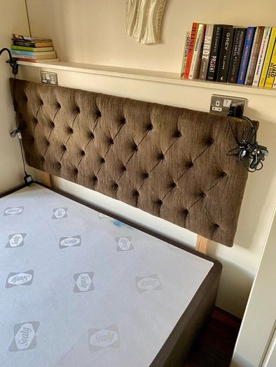 Bed base with storage drawers and headboard