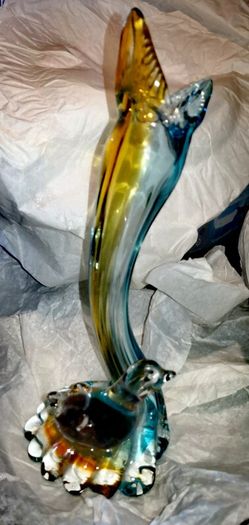 Handblown Murano bird vase