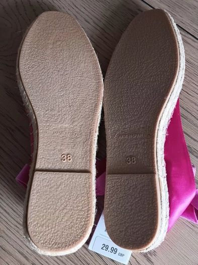 Zara Fusia Pink Satin Espadrille Flats