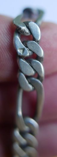 Vintage Sterling Silver 925 Figaro Necklace 20" Long Chain Link Flat Vintage Silver Sterling Gift Men 37,6g