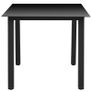 Garden Table Black 80x80x74 cm Aluminium and Glass Image 3