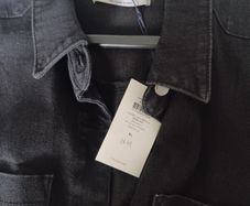 Black denim coat dress XL