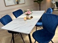 main image for ad marble look dining table with chairs on special offer
