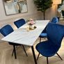 Marble look dining table with chairs on sale Image 2