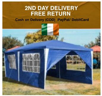 High Quality 3 x 6 m Gazebo Party Tent UV Marquee Protection Tent with 6 Side Panels and Waterproof Tent