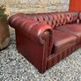 Vintage Oxblood Leather Chesterfield Corner Sofa. Image 3