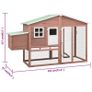 Chicken Coop with Nest Box Mocha and White Solid Fir Wood Image 9
