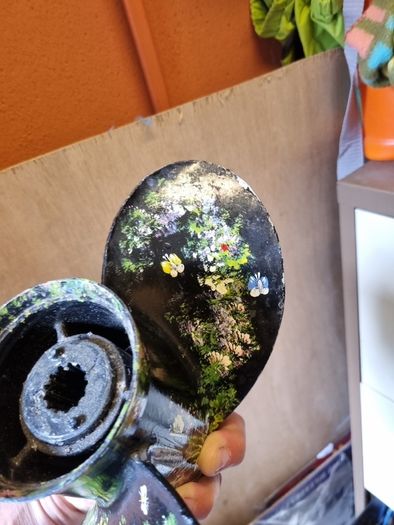 boat propeller hand painted candle holder
