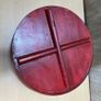 Vintage Chinese Red Lacquer Wood Rice Basket Food Carrier Bowl Image 6