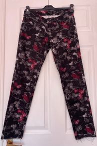 The Kooples Rose Print Designer Skinny Jeans