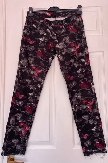 The Kooples Rose Print Designer Skinny Jeans