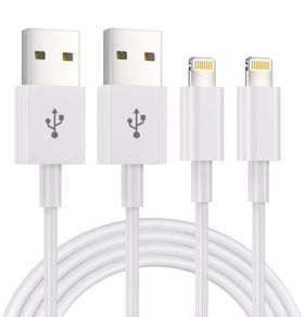 2Pack 3M iPhone Lightning to USB Cable - 10 Foot, 2.4A Fast Charging Cable for iPhone 14/13/12/11 Pro Max/XS/XR/X/8/7/6 Plus/5, iPad and iPod