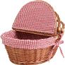 Oval Country Style Wicker Picnic Basket with Folding Handles & Liners for Picnics, Parties and BBQs - 40cm L x 30cm W x 20cm H (FREE POSTAGE) Image 5